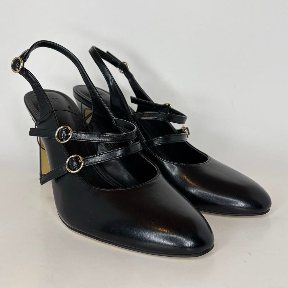 H&M Women’s 10 / EU 41 Slingback Heels Closed Toe Pumps Strappy Buckle Black